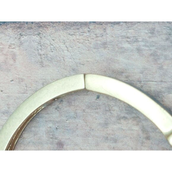 Lia Sophia Gray Enamel Gold Tone Stretchable Bangle Bracelet Baguette Crystals - Picture 10 of 12